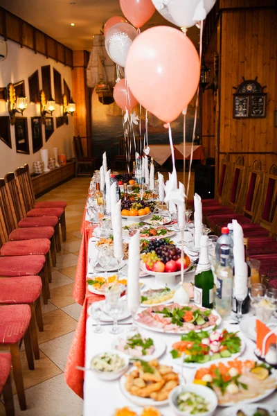 Table set for a wedding reception — Stock Photo, Image