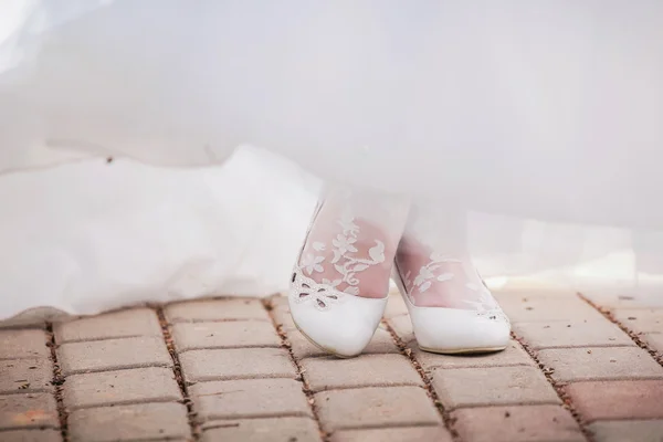 Belle scarpe da sposa — Foto Stock