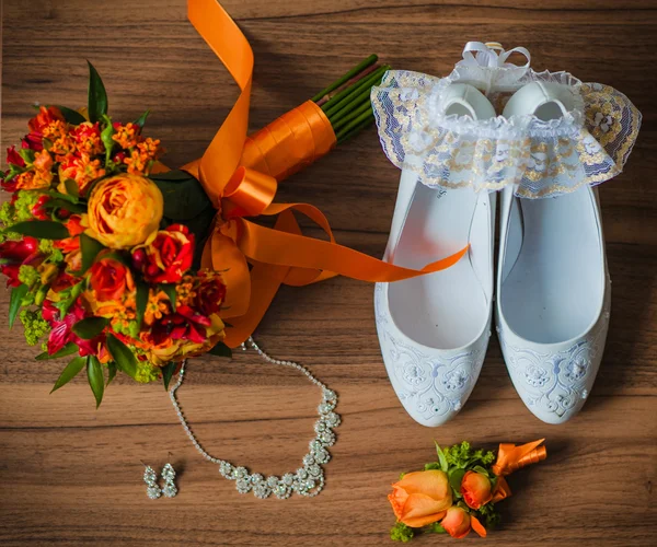 Belle scarpe da sposa — Foto Stock