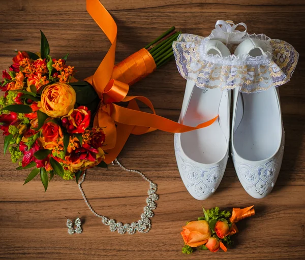 Mooie bruid schoenen — Stockfoto
