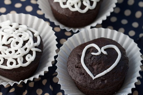 Close-up cupcakes with Hearts — Stock Photo, Image