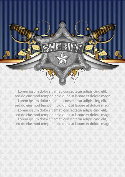 Şerif yıldızıyla süslü çerçeve — Stok Vektör