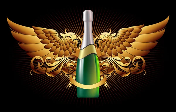 Sfondo con champagne — Vettoriale Stock