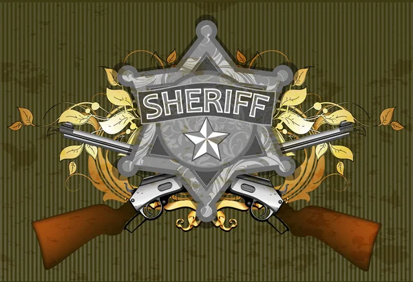 Sheriff star with guns — Stock Vector