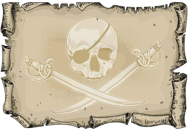 papel com crânio e sabres