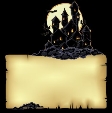 Kağıt arka plan ile kale