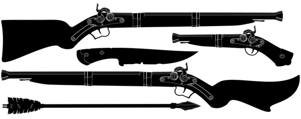 Conjunto de armas antiguas — Vector de stock