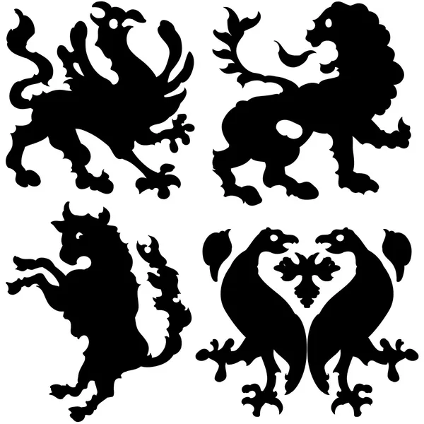 Set heraldische elementen — Stockvector