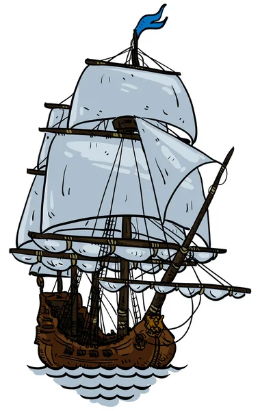 Marint tema, segelbåt — Stock vektor
