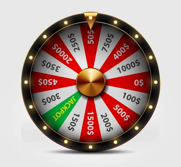 Casino Fortune Wheel White Background Realistic Illustration — Stock Vector