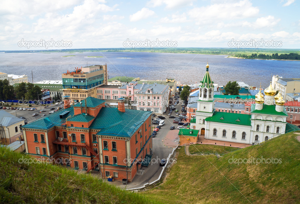 View of the Volga in Nizhny Novgorod Kremlin in Russia
