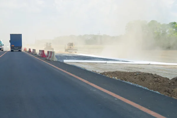 Construcción de don m-4 carretera en Rusia — Stockfoto