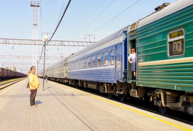 sürücü kapalı perondan tren. görme 