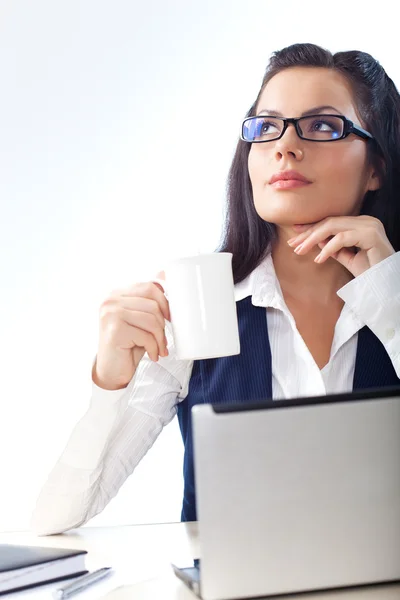 Businesswoman looking up — Stock Photo, Image