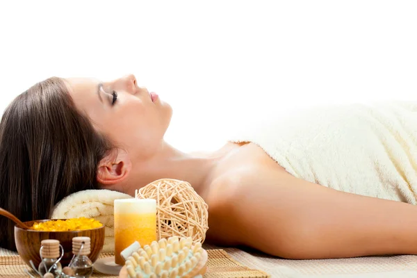 Vrouw ontvangen spa procedures Stockfoto