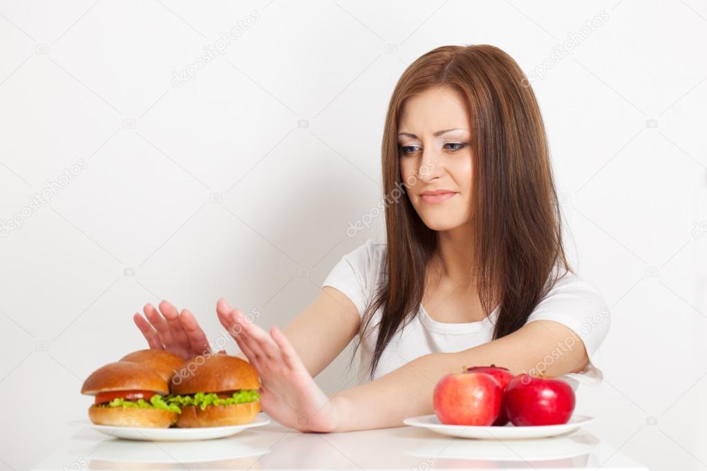 Woman refuses to the junk food