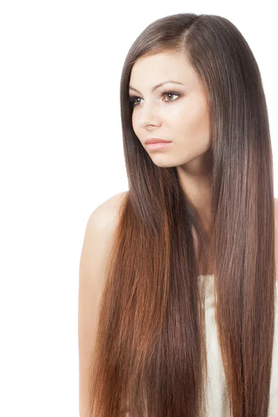 Retrato de mulher com cabelo longo — Fotografia de Stock