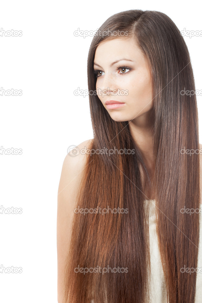 Woman portrait with long hair