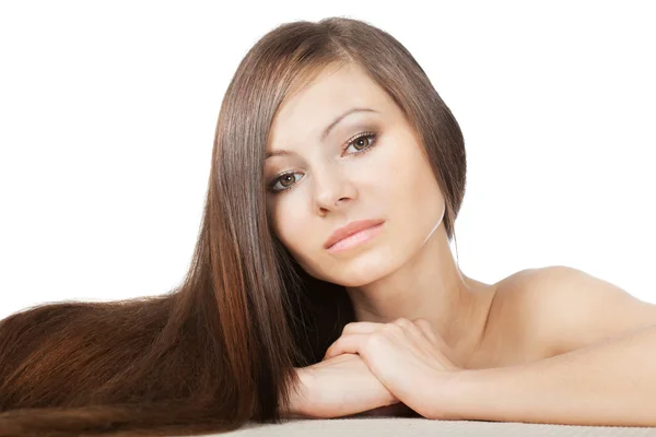 Retrato de mulher com cabelo longo — Fotografia de Stock