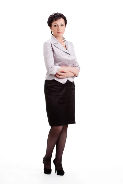 Adult businesswoman over white — Stock Photo, Image