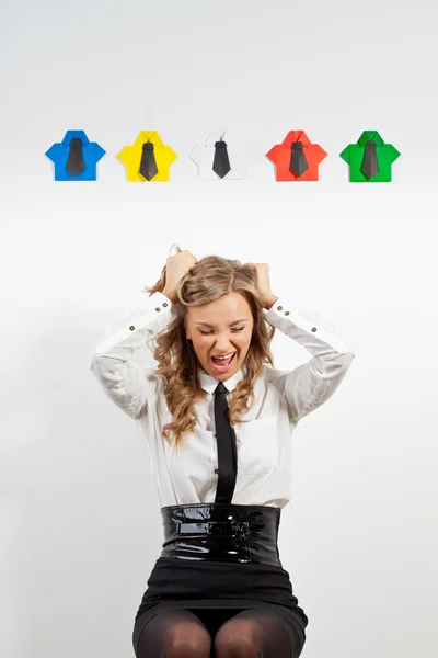 Nő és origami ing — Stock Fotó