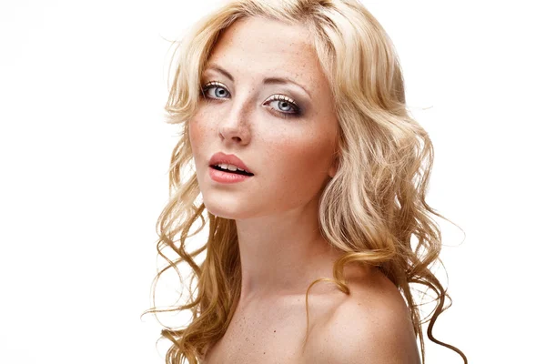 Blonde woman pure closeup portrait — Stock Photo, Image