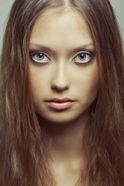 Closeup woman face portrait Stock Photo