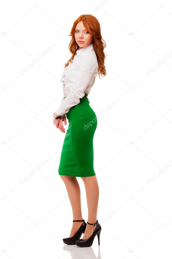 Businesswoman wearing green skirt — Stock Photo © chesterf 26409841