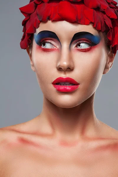 Closeup face portrait of woman — Stock Photo, Image