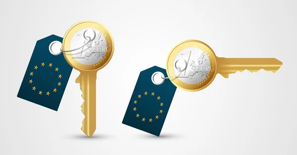 Euro-Schlüssel — Stockvektor