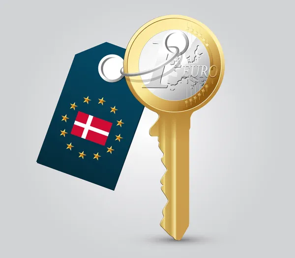 Chave do euro — Vetor de Stock