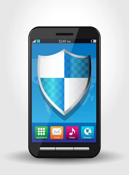 Sécurité du téléphone portable, sécurité — Image vectorielle