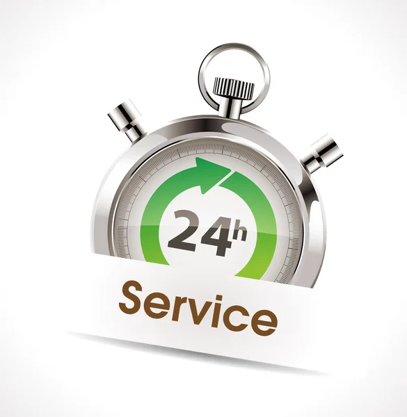 Stopwatch - 24 hour service — Stock Vector