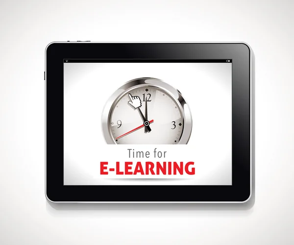 Годинник Час для електронного навчання — стоковий вектор