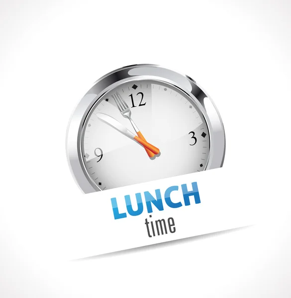 Stopwatch - Time for lunch — Stock Vector