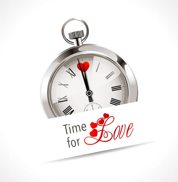 Cronómetro - hora del amor — Vector de stock