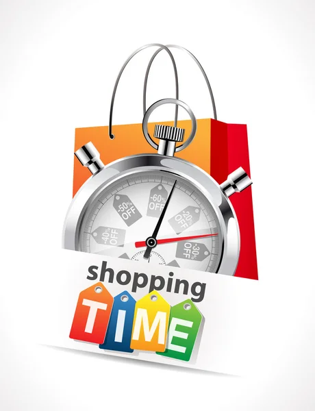 Stopky - čas nakupování — Stockový vektor