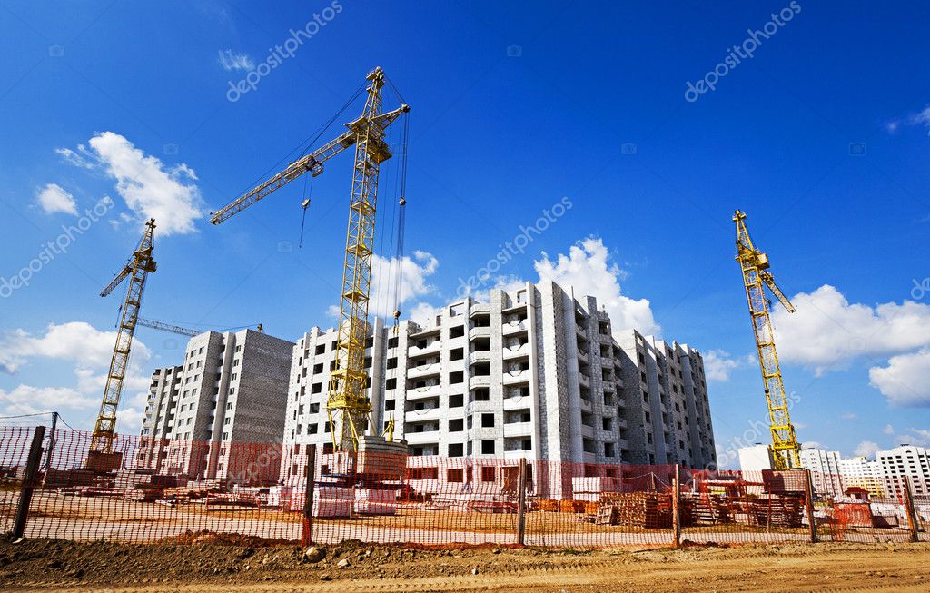 Construction of the new building — Stock Photo © ligora 43380591