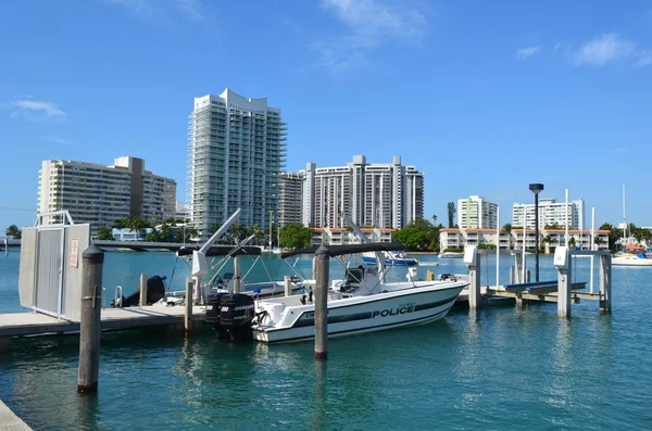 Miami Beach barco da polícia — Fotografia de Stock