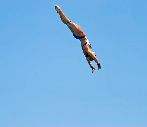 Lady Platform Diver Stock Image