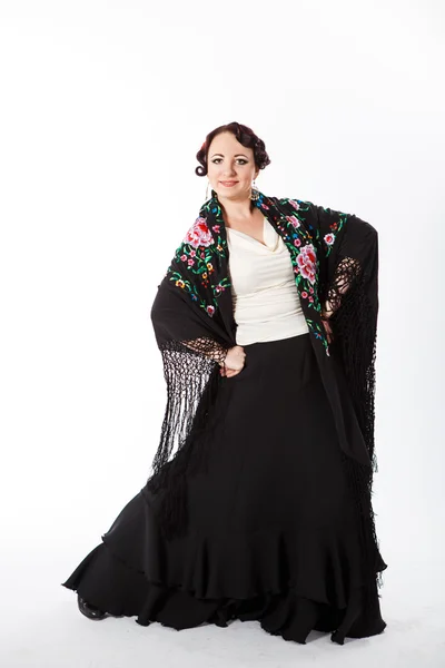 Kobieta flamenco hiszpańska tancerka — Zdjęcie stockowe