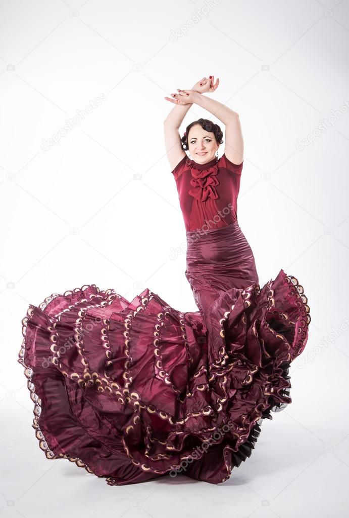 Female spanish flamenco dancer — Stock Photo © alkiona25 51150689