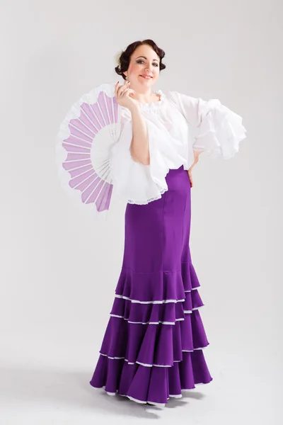 Female spanish flamenco dancer — Stock Photo, Image