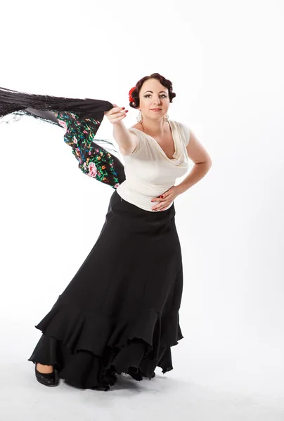 Female spanish flamenco dancer — Stock Photo, Image