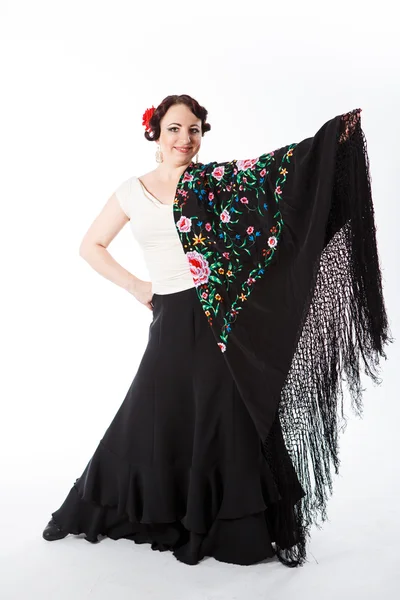 Female spanish flamenco dancer — Stock Photo, Image