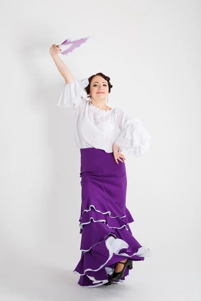 Female spanish flamenco dancer — Stock Photo, Image