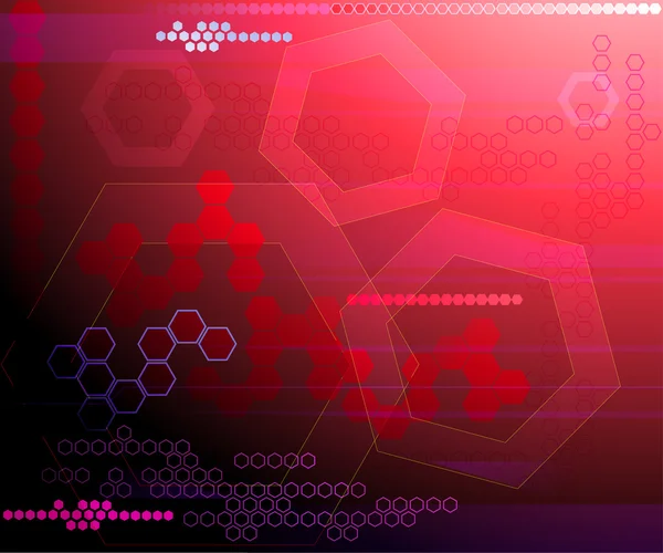 Hexagon red futuristic background abstraction vector illustration — Stock Vector