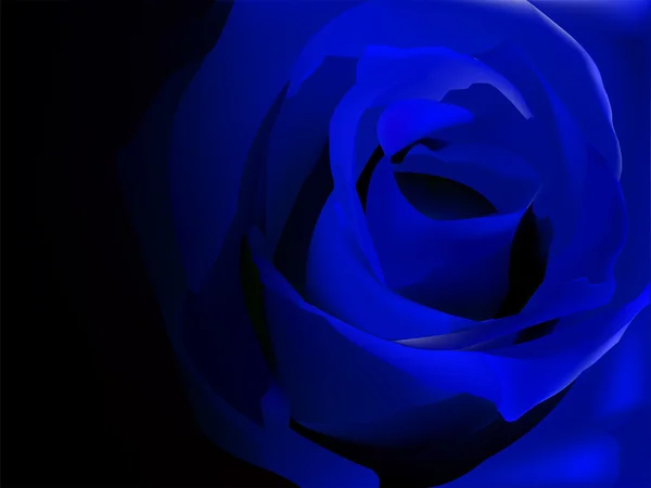 Blaue Rose auf schwarzem Vektor — Stockvektor