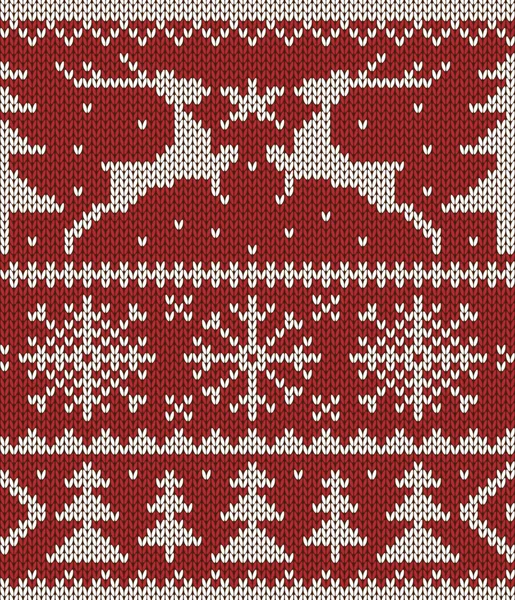 クリスマスの編みパターン — ストックベクタ