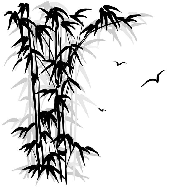 Bamboe silhouet — Stockvector